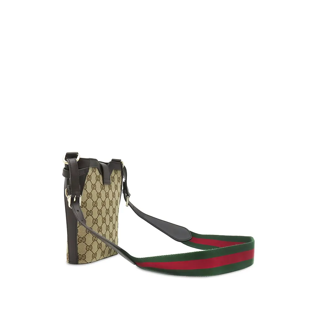 Gucci Mini GG Canvas Web Bucket Bag Beige Canvas Very good - Back View