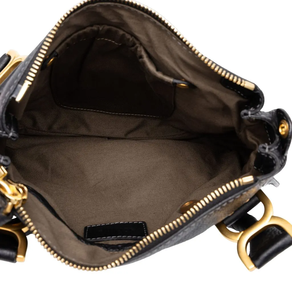 Chloé Small Grained Leather Marcie Satchel Black Leather Good - Model View