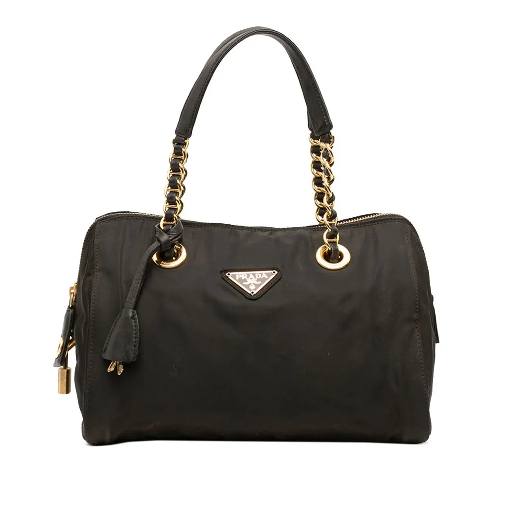 Prada Tessuto Chain Bauletto Bag