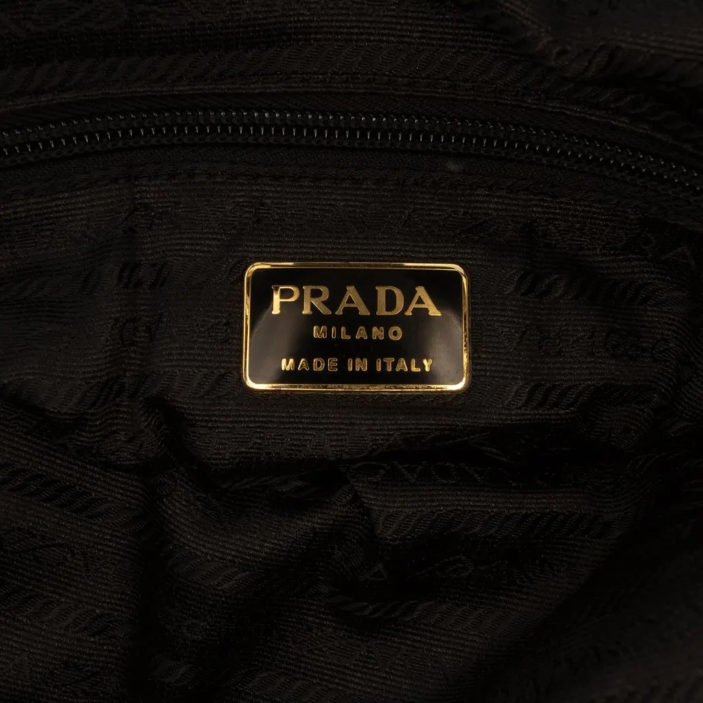 Prada Tessuto Chain Bauletto Bag Black Polyamide Very good - Box View