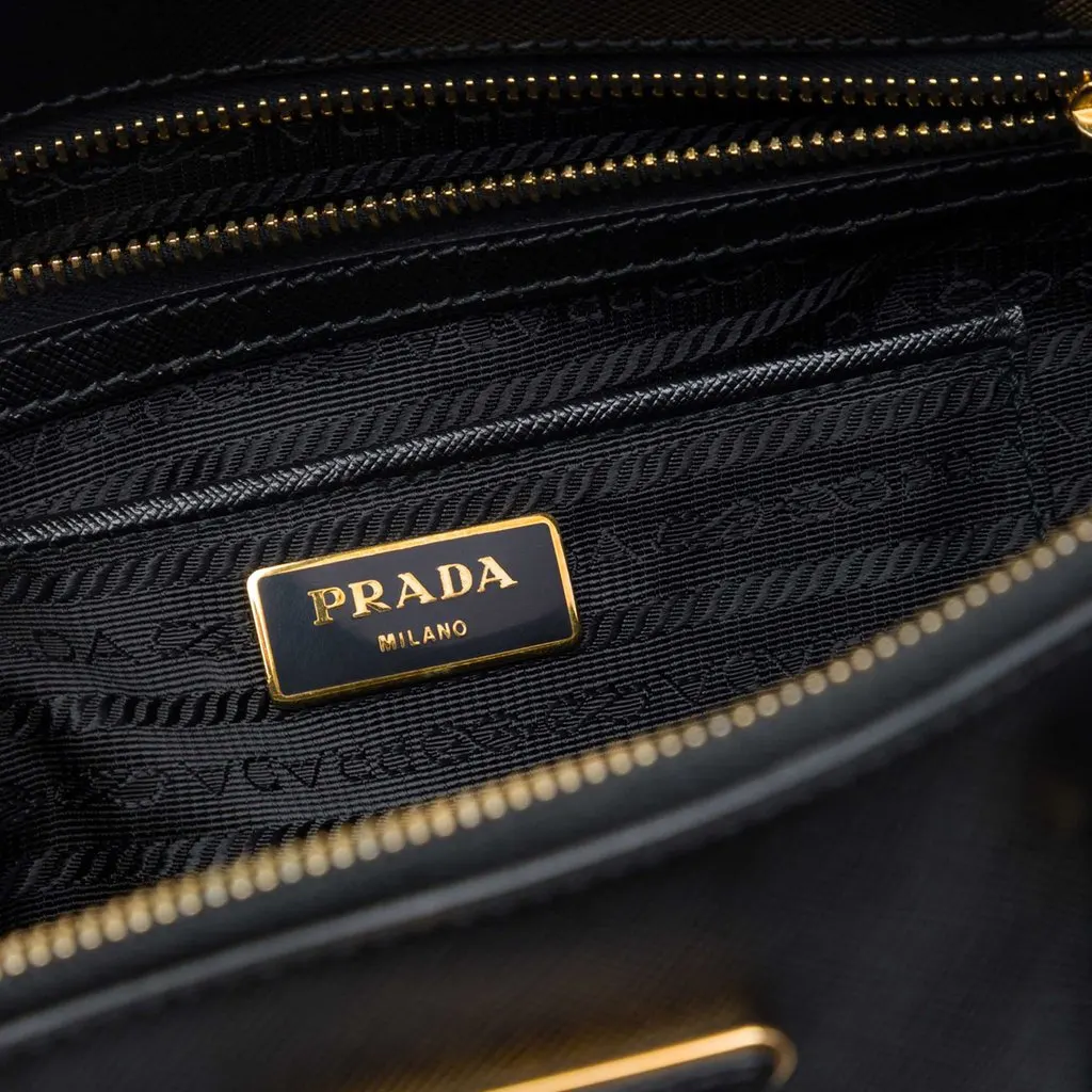 Prada Large Saffiano Lux Promenade Satchel Black Leather Very good - Box View
