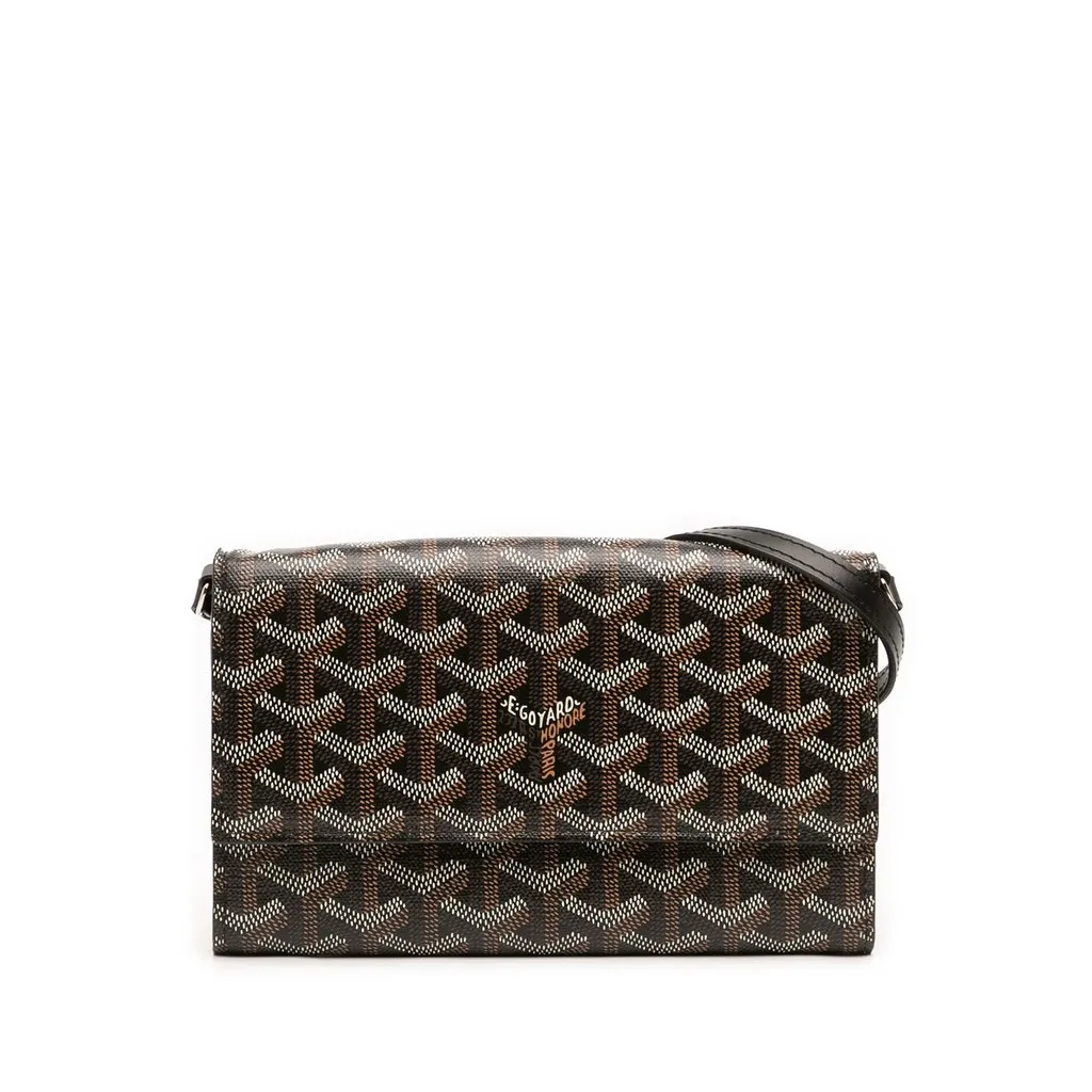 Goyard Goyardine Varenne Continental Wallet On Strap Black Canvas Very good - Front View
