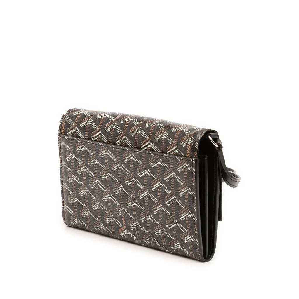 Goyard Goyardine Varenne Continental Wallet On Strap Black Canvas Very good - Back View