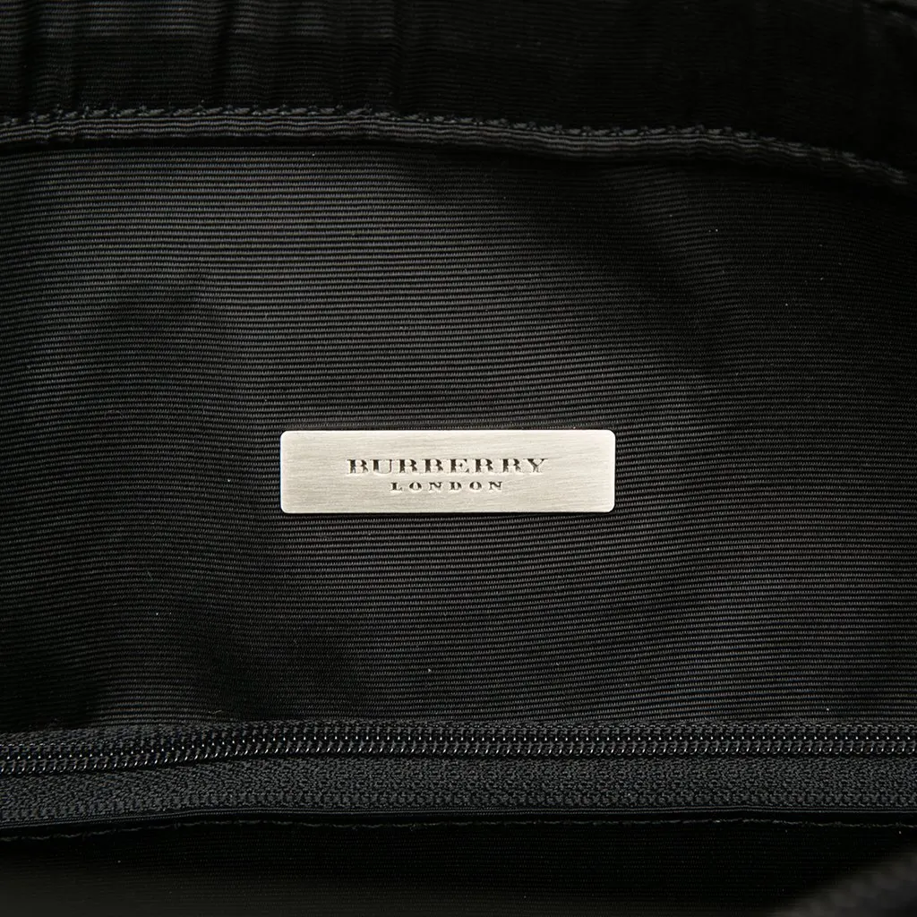 Burberry Nova Check Canvas Trimmed Leather Satchel Black Leather Very good - Box View