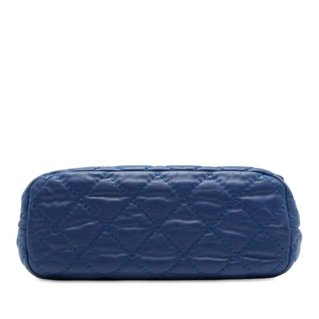 Chanel Large Quilted Calfskin Love Me Tender Flap Blue Leather Very good - Inside View