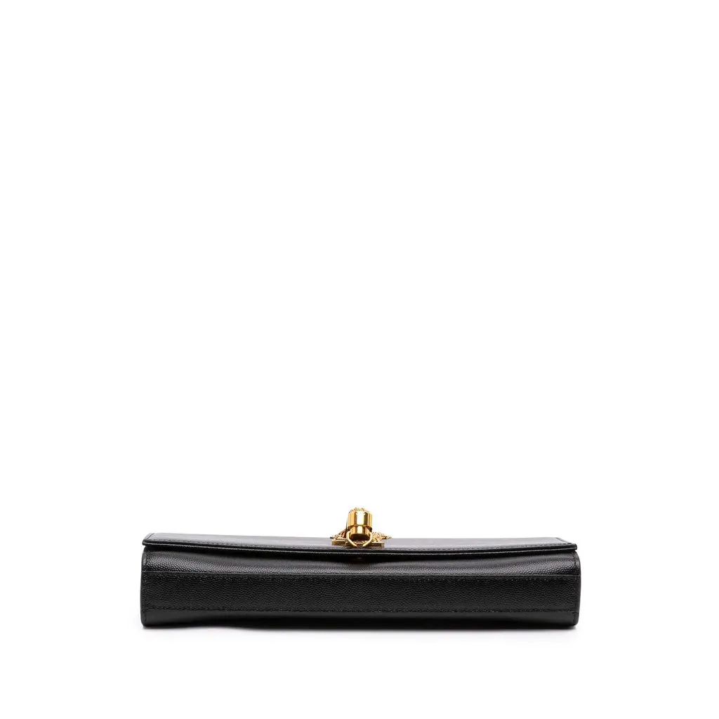 Saint Laurent Grain de Poudre Monogram Kate Tassel Clutch Black Leather Very good - Inside View