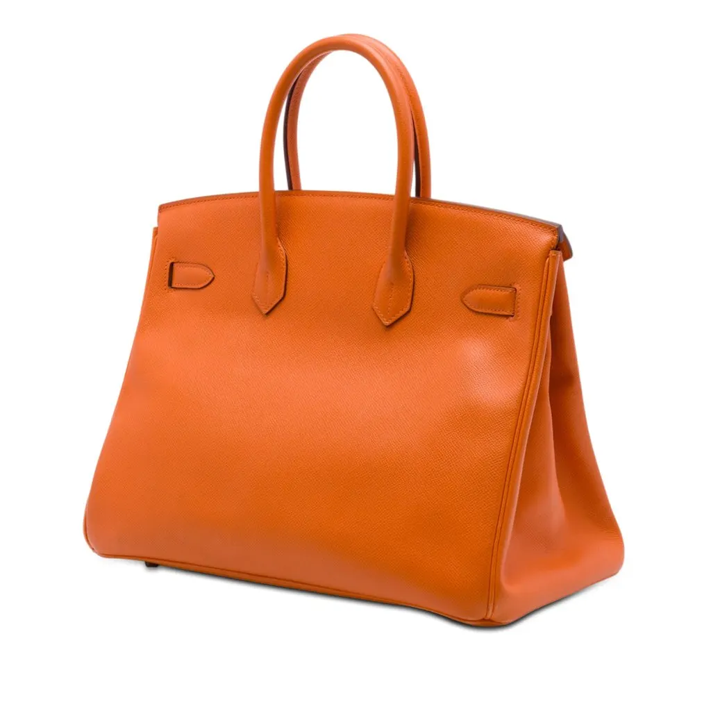 Hermès Epsom Birkin Retourne 35 Orange Leather Very good - Back View