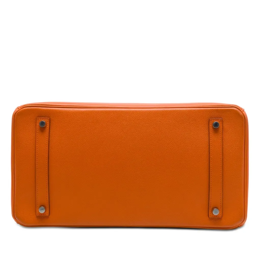 Hermès Epsom Birkin Retourne 35 Orange Leather Very good - Inside View