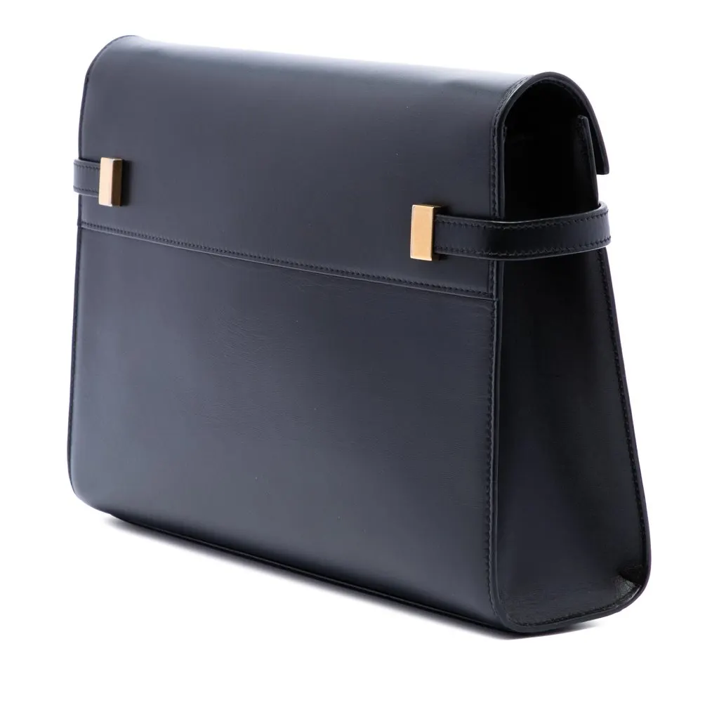 Saint Laurent Medium Smooth Calfskin Manhattan Shoulder Bag Black Leather Very good - Back View