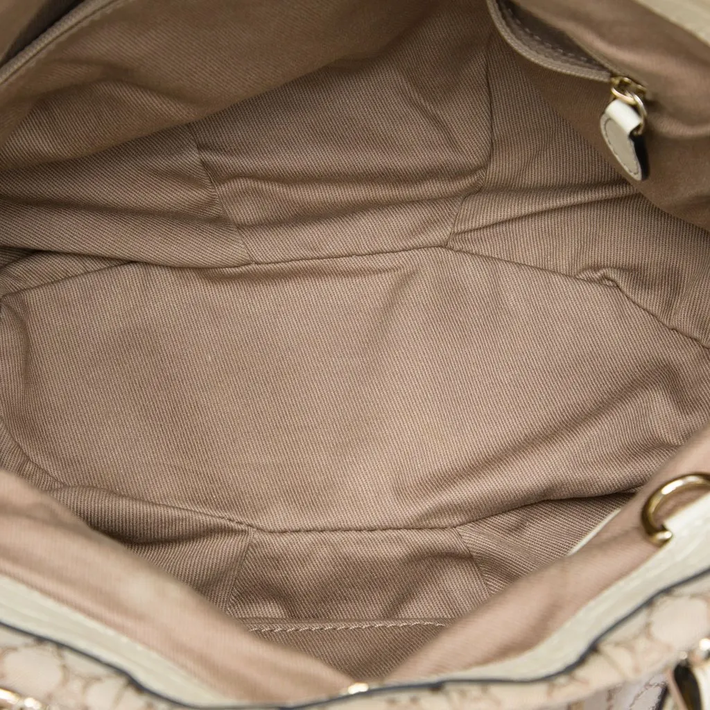 Celine Macadam Canvas Pillow Satchel Beige Very good - Model View
