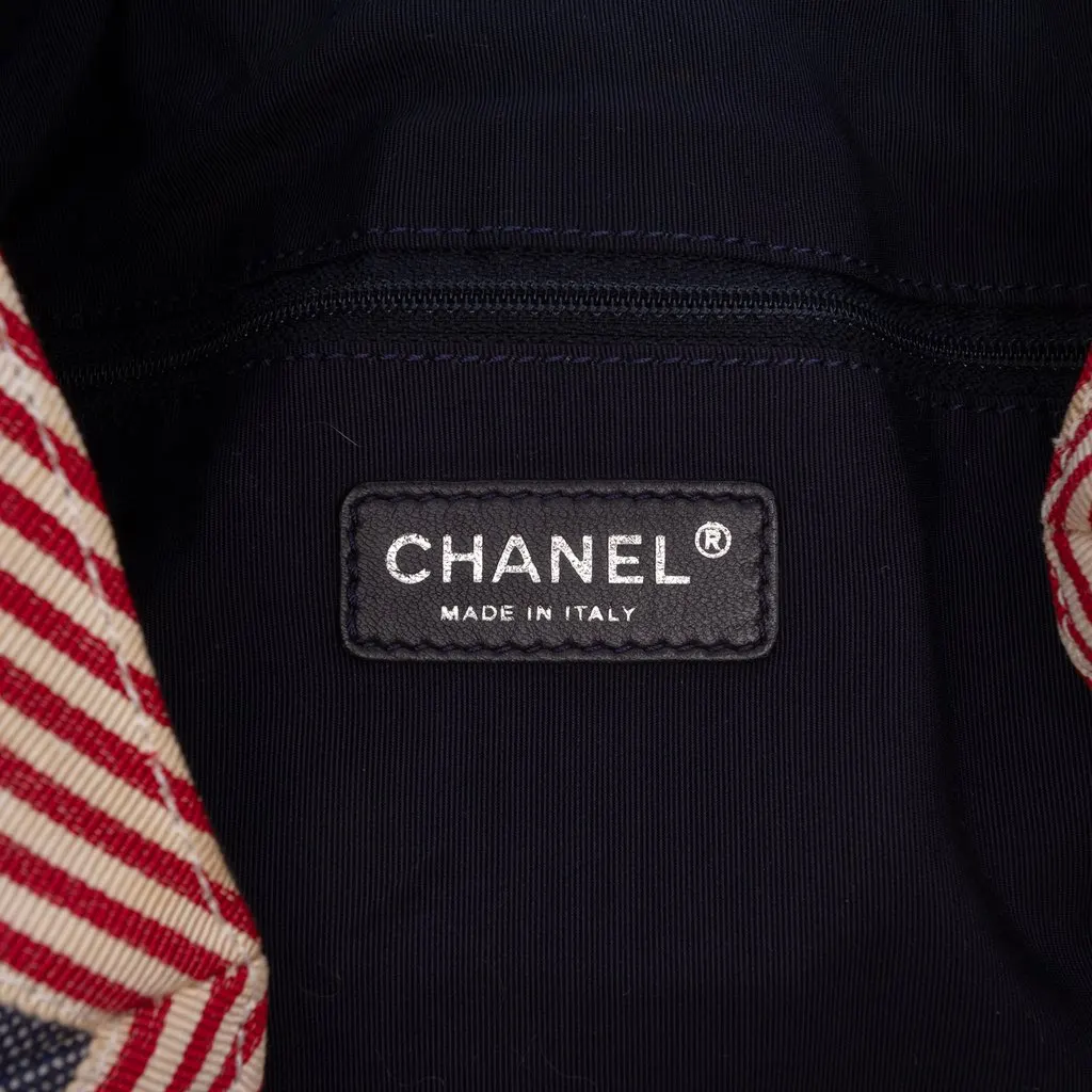Chanel Large Quilted Denim Stretch Spirit Cabas Tote Blue Very good - Box View