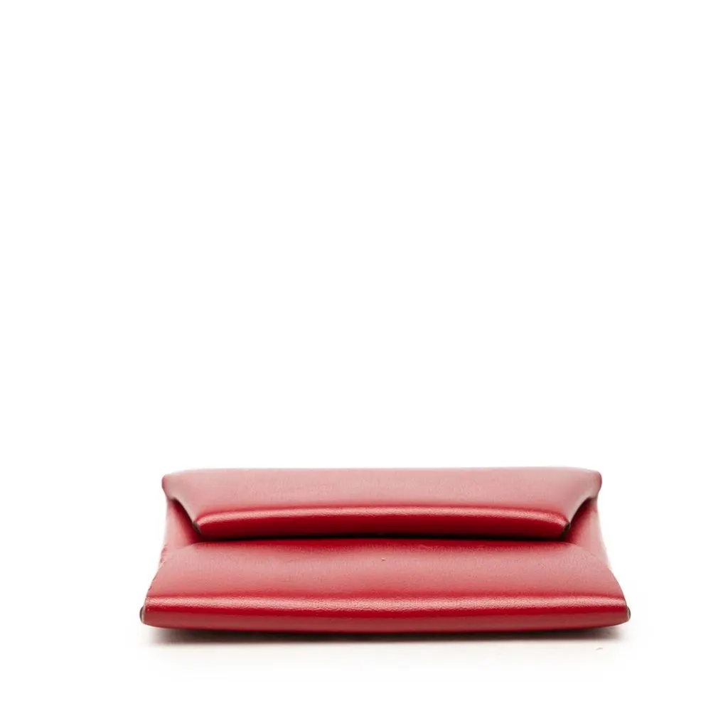 Hermès Box Calfskin Bastia Change Purse Red Leather Very good - Inside View