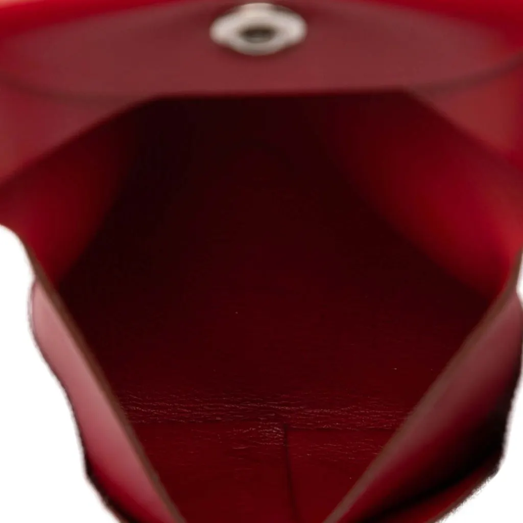 Hermès Box Calfskin Bastia Change Purse Red Leather Very good - Model View