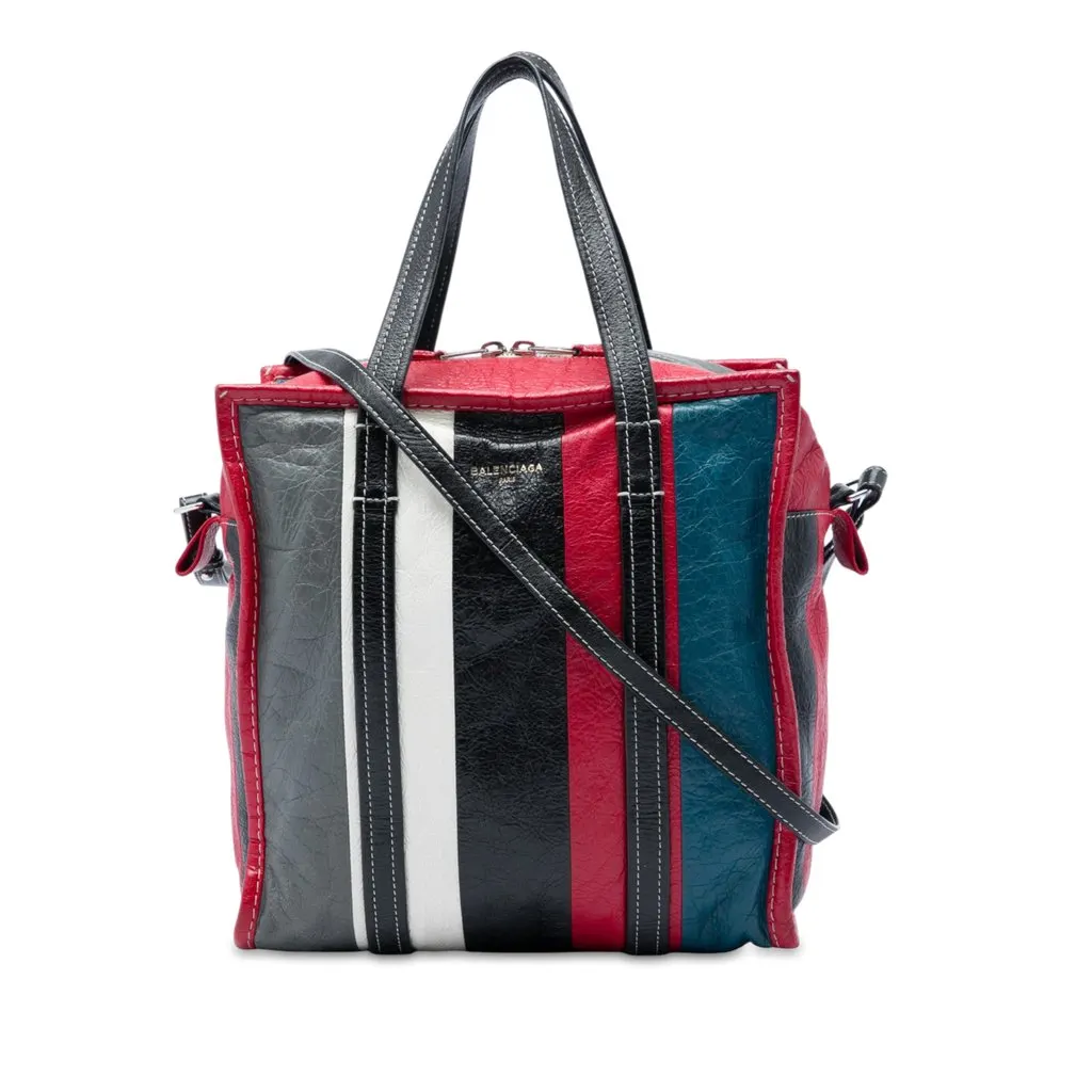 Balenciaga Lambskin Bazar Shopper Satchel S Red Leather Very good - Front View