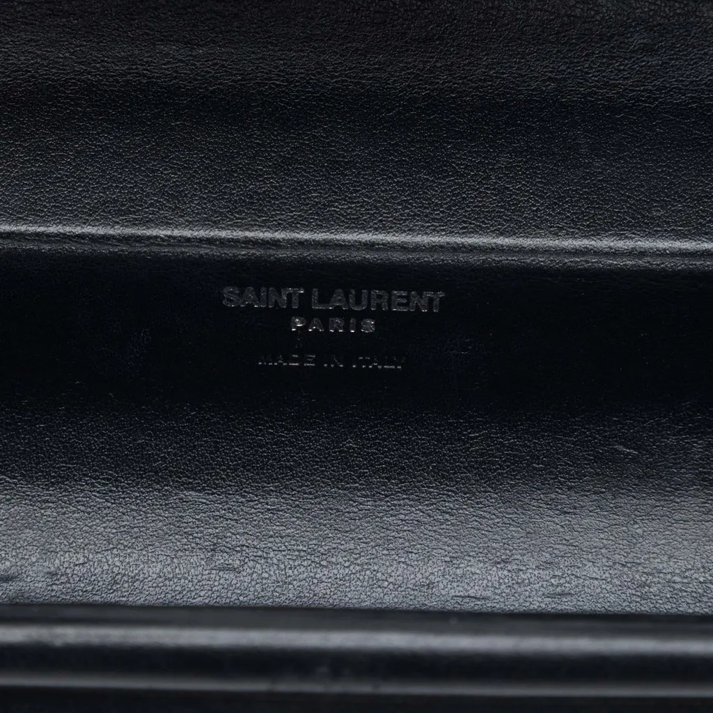 Saint Laurent Ribbed Acrylic Lambskin Fringe Monogram Monochrome Opium Box Bag Black Plastic Very good - Box View