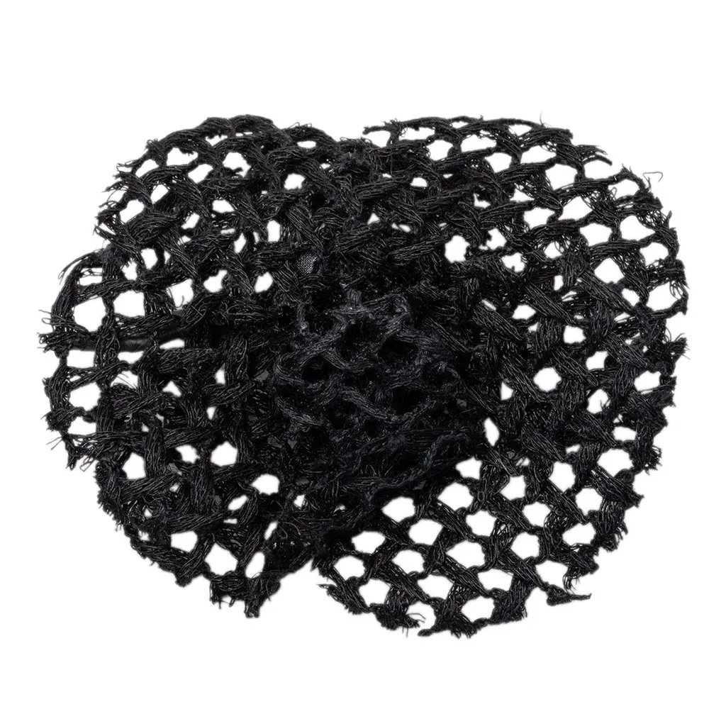Chanel Mesh Camellia Pin Brooch Black Good - Front View