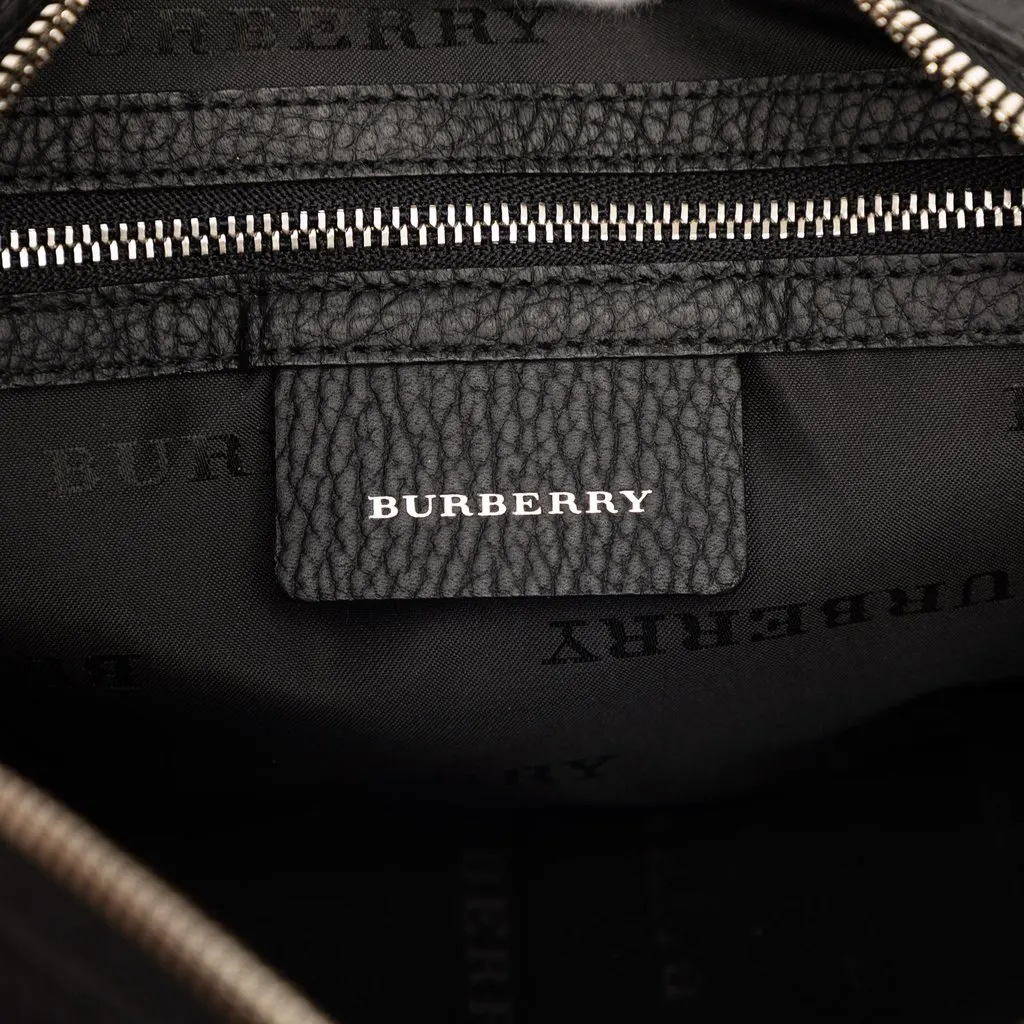 Burberry Nova Check Trimmed Nylon Handbag Black Very good - Box View
