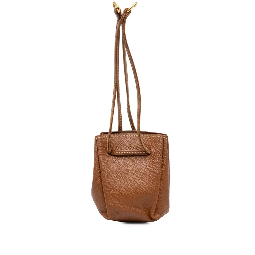Hermès Courchevel Vespa Pouch Brown Leather Good - Front View