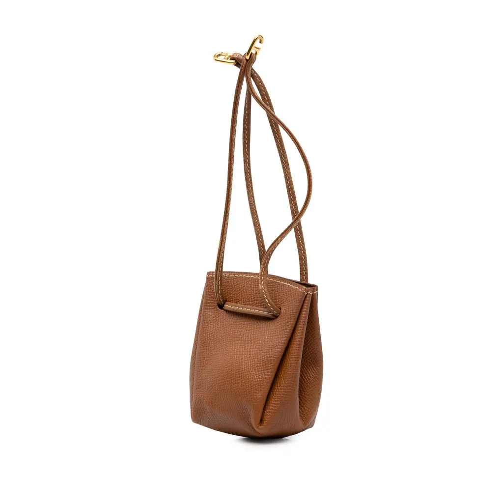 Hermès Courchevel Vespa Pouch Brown Leather Good - Back View