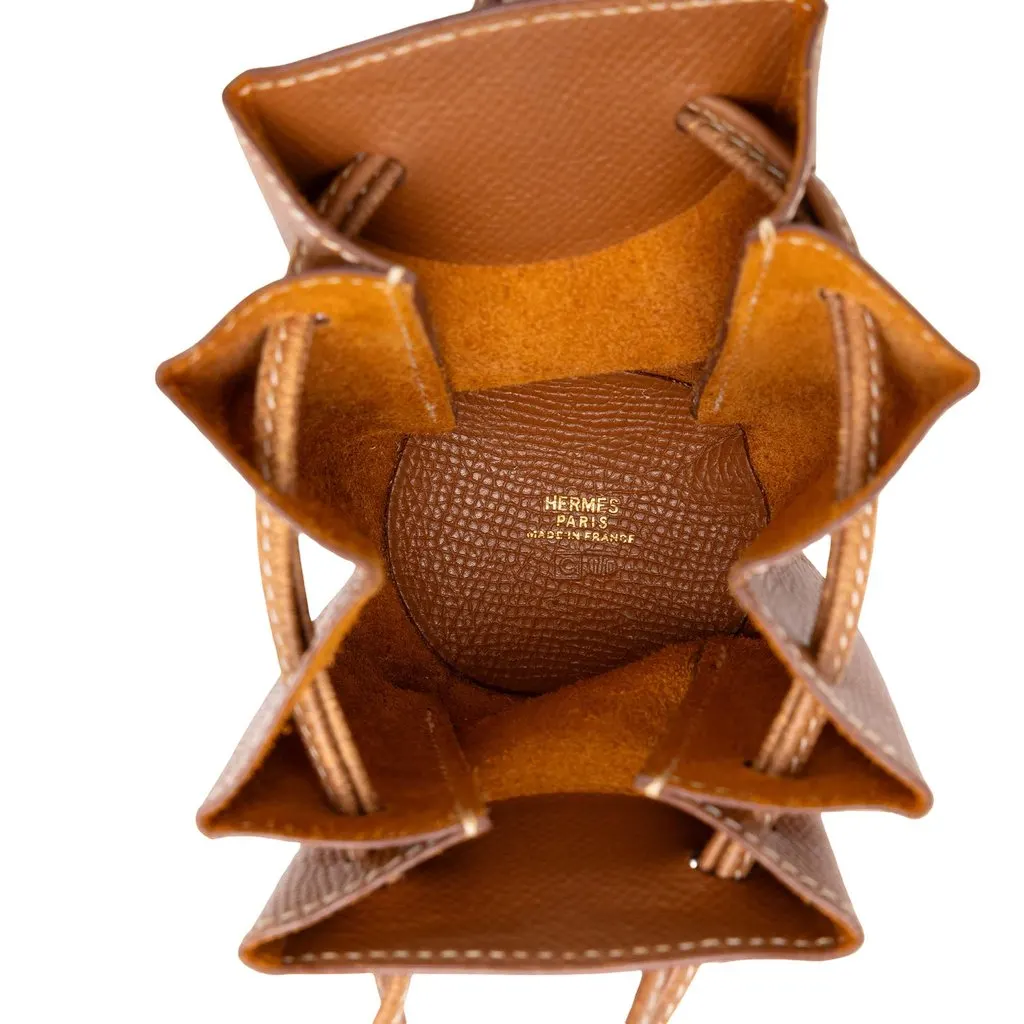 Hermès Courchevel Vespa Pouch Brown Leather Good - Model View