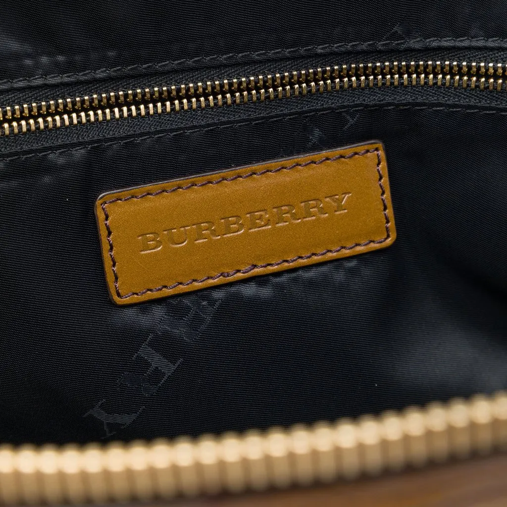 Burberry Medium House Check Canvas Bridle Owl Orchard Handbag Brown Very good - Box View