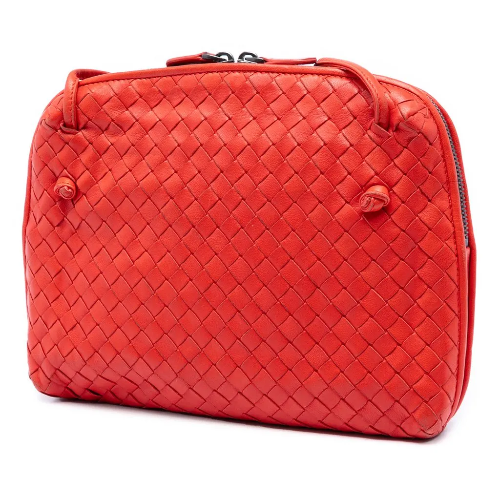 Bottega Veneta Nappa Intrecciato Nodini Crossbody Orange Leather Very good - Back View