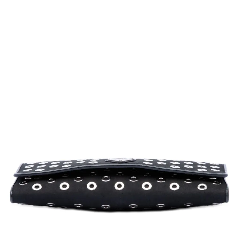 Prada Tessuto Grommet Wallet On Chain Black Very good - Inside View