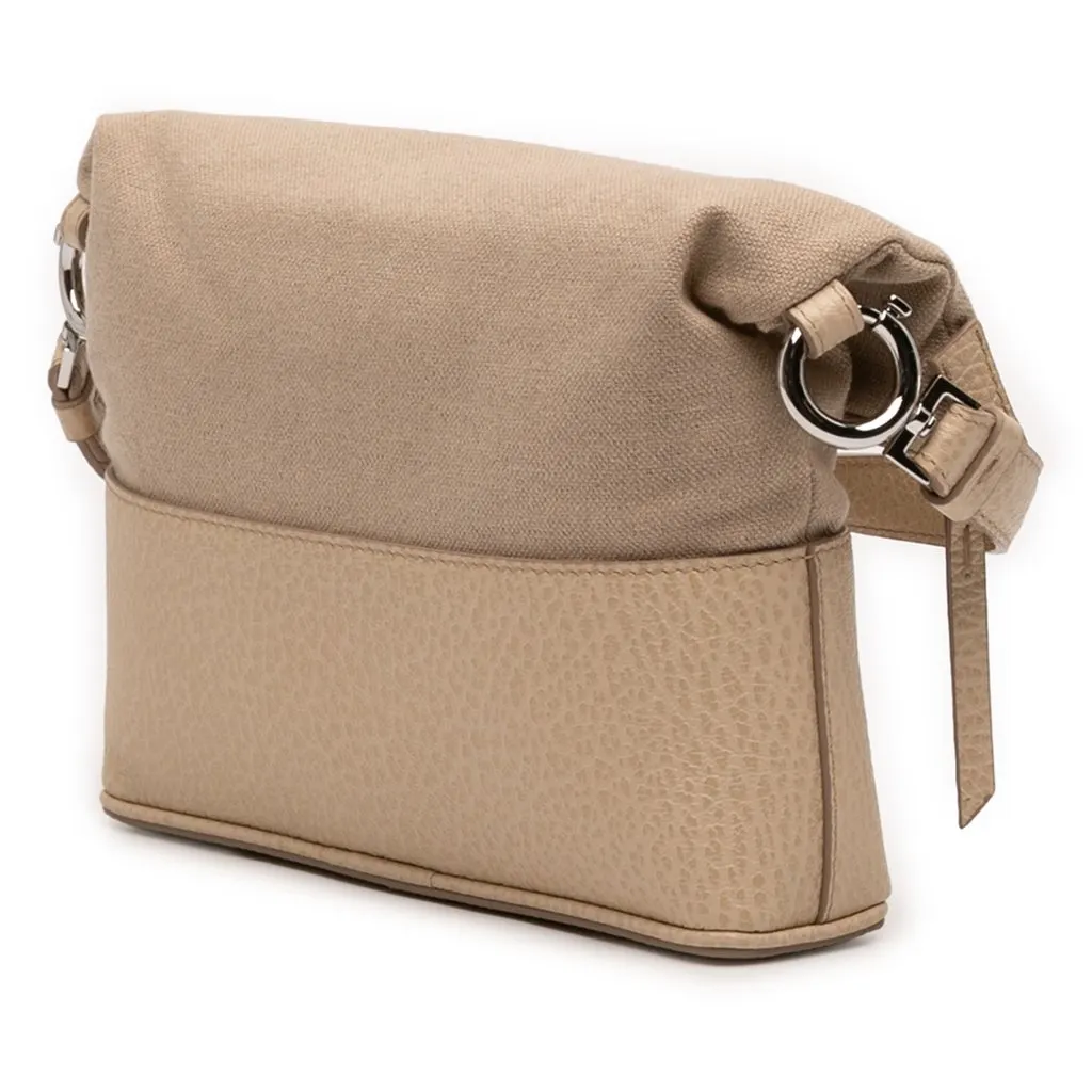 Maison Margiela Small Canvas and Grained Calfskin 5AC Foldable Crossbody Beige Canvas Very good - Back View