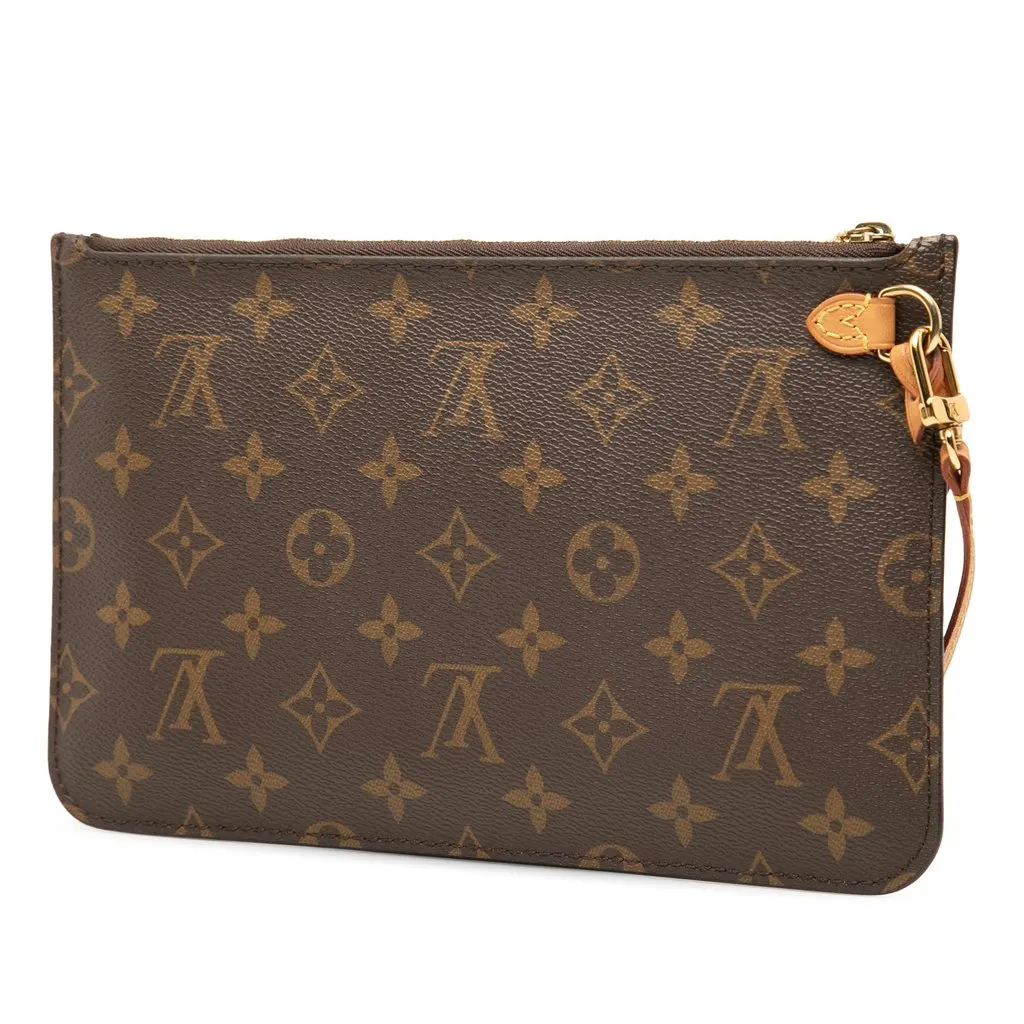 Louis Vuitton Monogram Neverfull MM Pouch Brown Very good - Back View