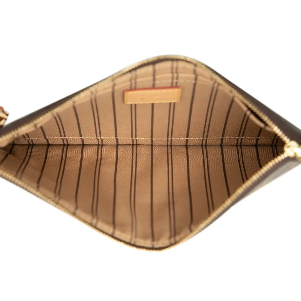 Louis Vuitton Monogram Neverfull MM Pouch Brown Very good - Model View