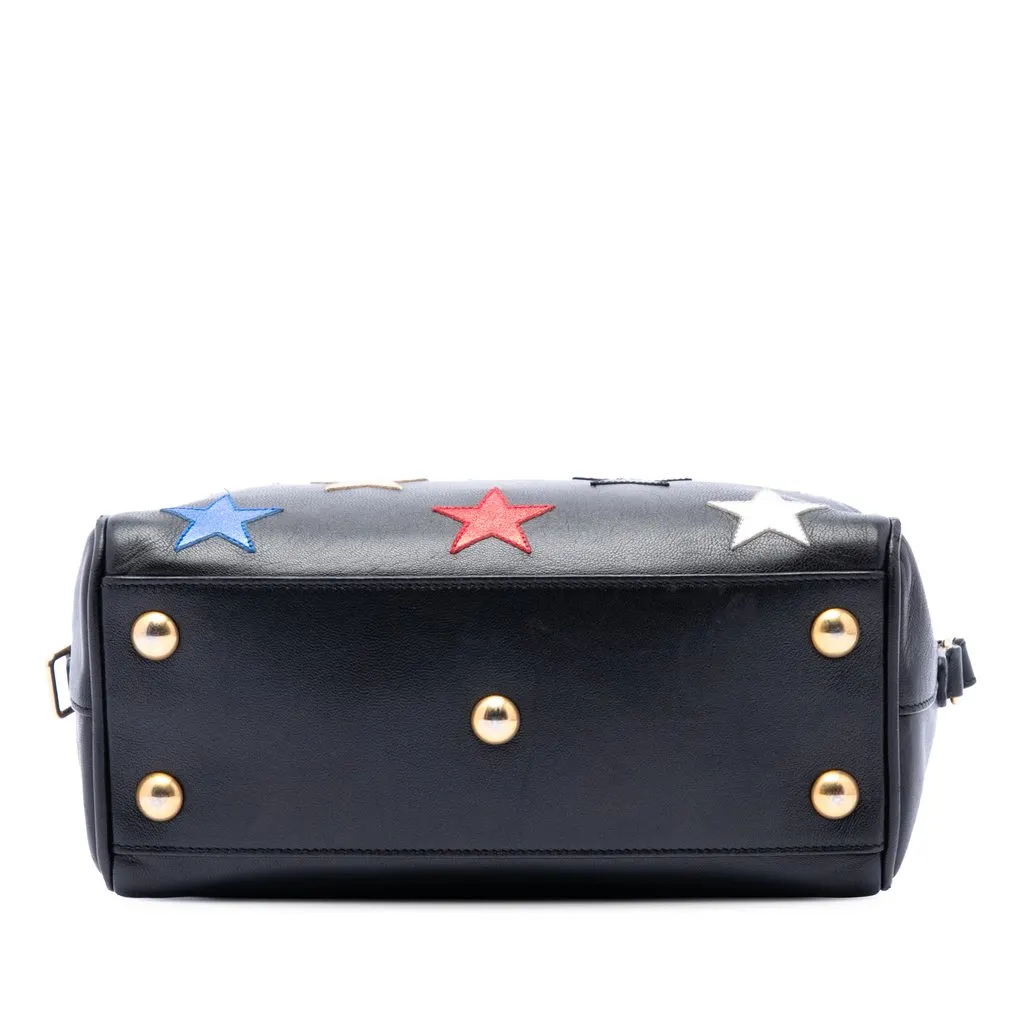 Saint Laurent Baby Leather Star Patchwork Classic Duffle Satchel Black Leather Very good - Inside View
