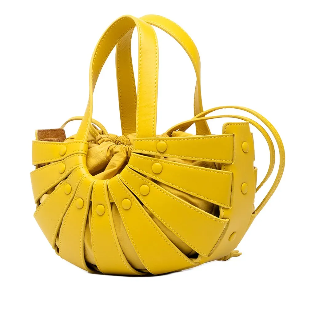 Bottega Veneta Small Calfskin The Shell Satchel Yellow Leather Very good - Back View
