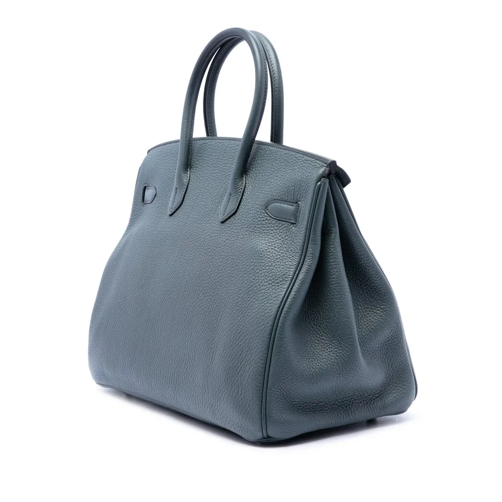 Hermès Togo Birkin Retourne 35 Blue Leather Very good - Back View