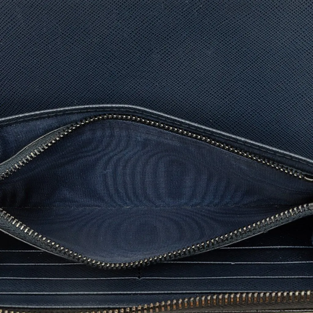 Prada Saffiano Zip Around Long Wallet Black Leather Very good - Box View