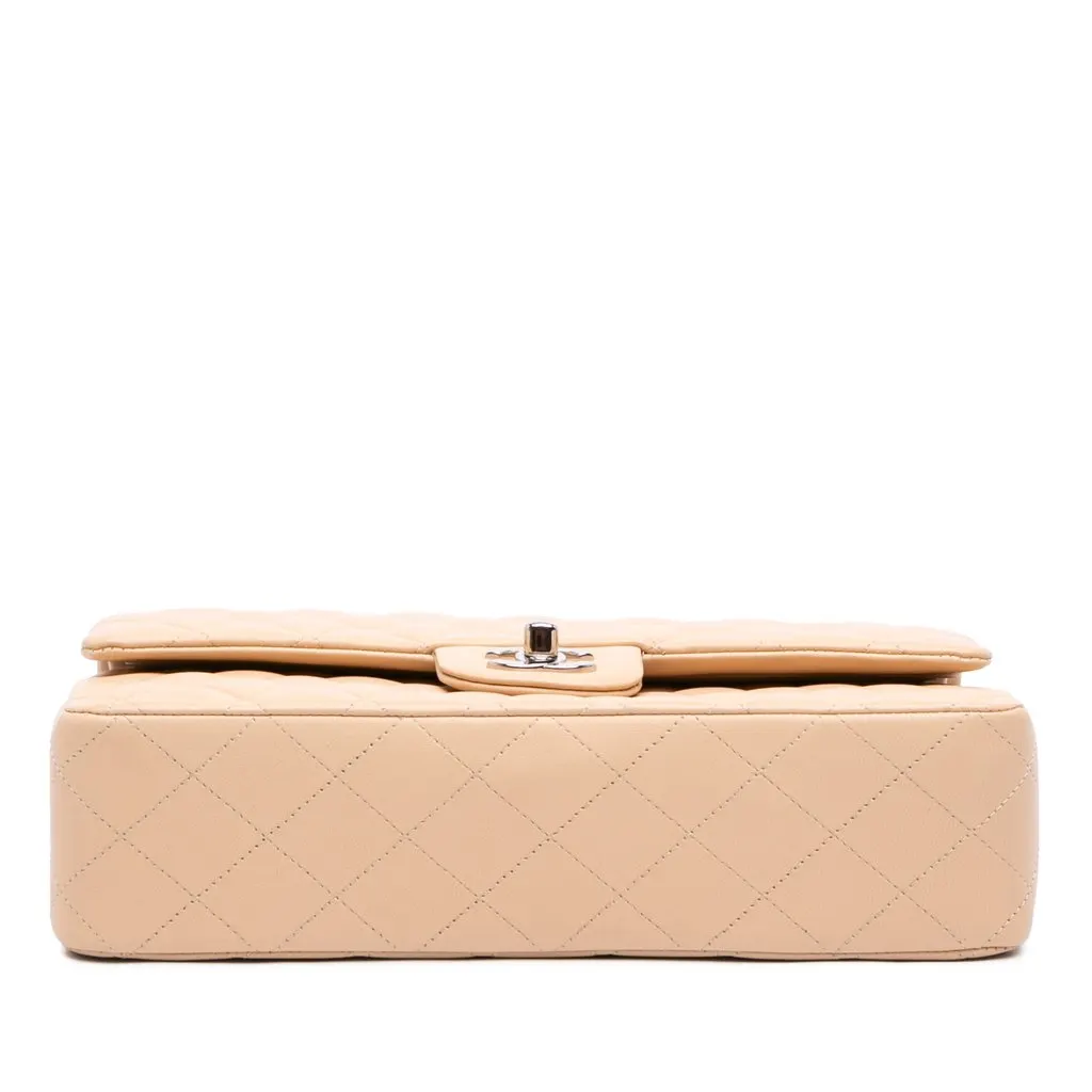 Chanel Medium Classic Lambskin Double Flap Beige Leather Very good - Inside View