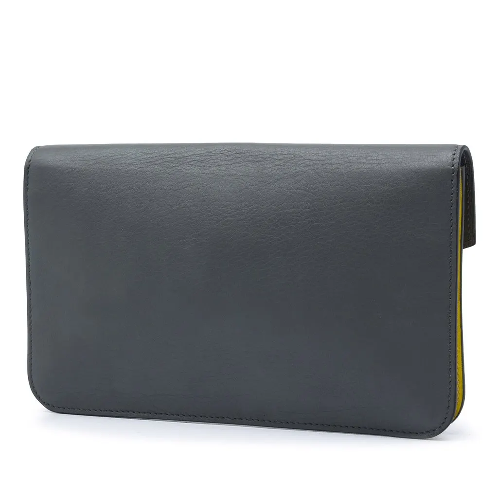 Fendi Bicolor Leather 2Jours Envelope Clutch MultiColor Leather Very good - Back View