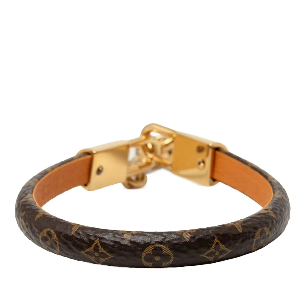 Louis Vuitton Gold Plated and Monogram Vivienne Charm Bracelet Brown Canvas Very good - Inside View