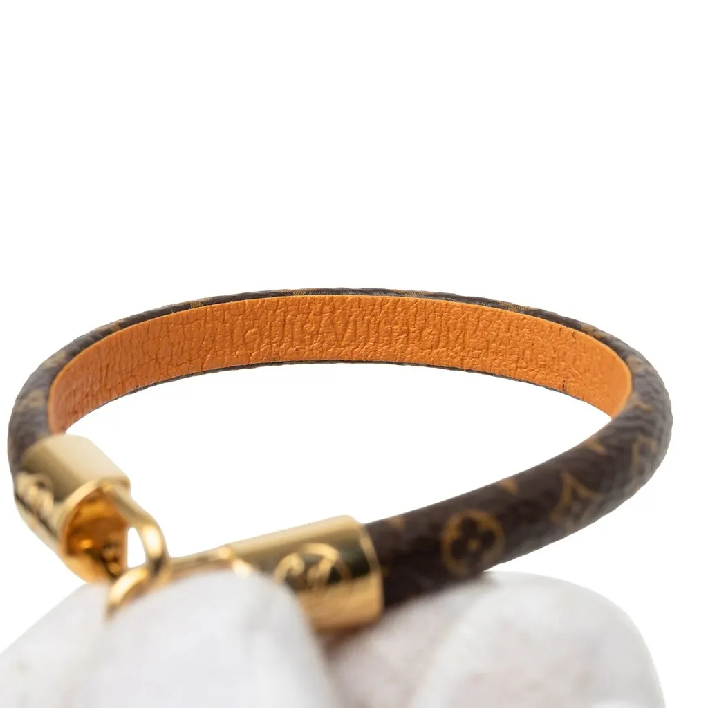 Louis Vuitton Gold Plated and Monogram Vivienne Charm Bracelet Brown Canvas Very good - Box View
