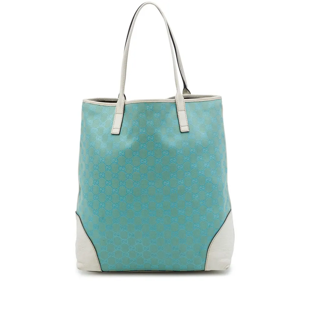 Gucci GG Canvas Tote Blue Canvas Good - Front View