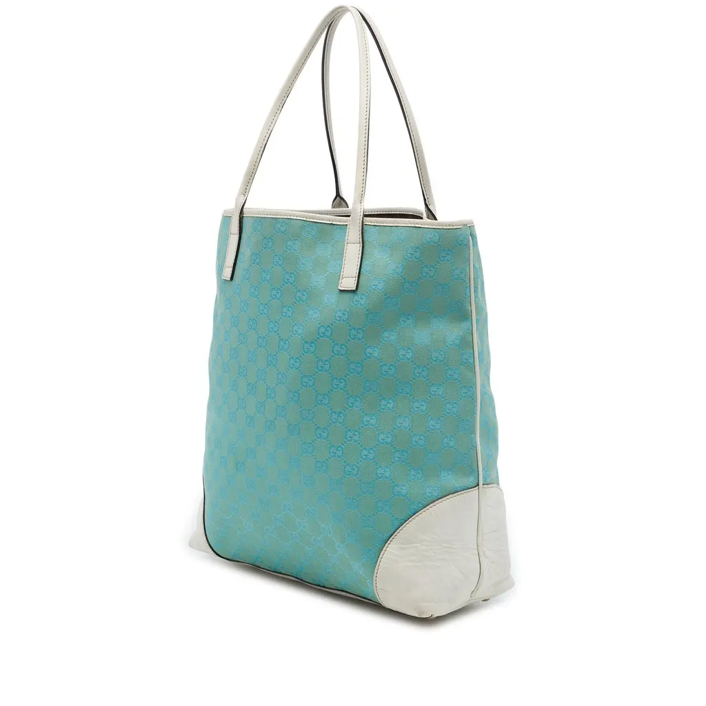 Gucci GG Canvas Tote Blue Canvas Good - Back View