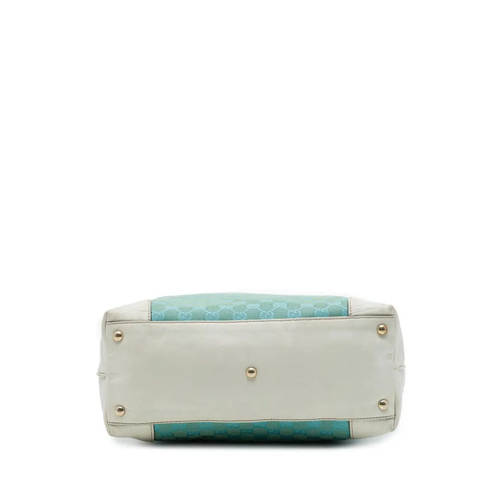 Gucci GG Canvas Tote Blue Canvas Good - Inside View
