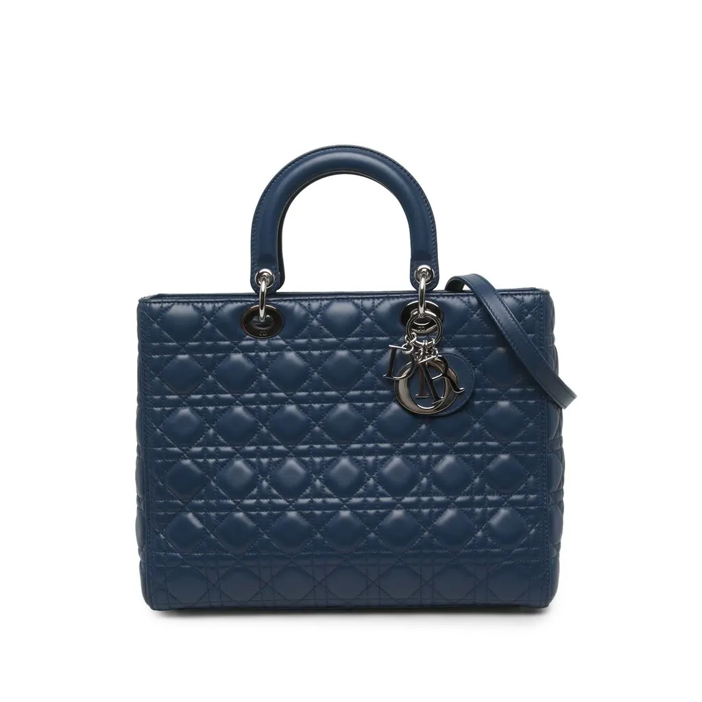 Dior كبيرة جلد الحمل كاناج ليدي ديور