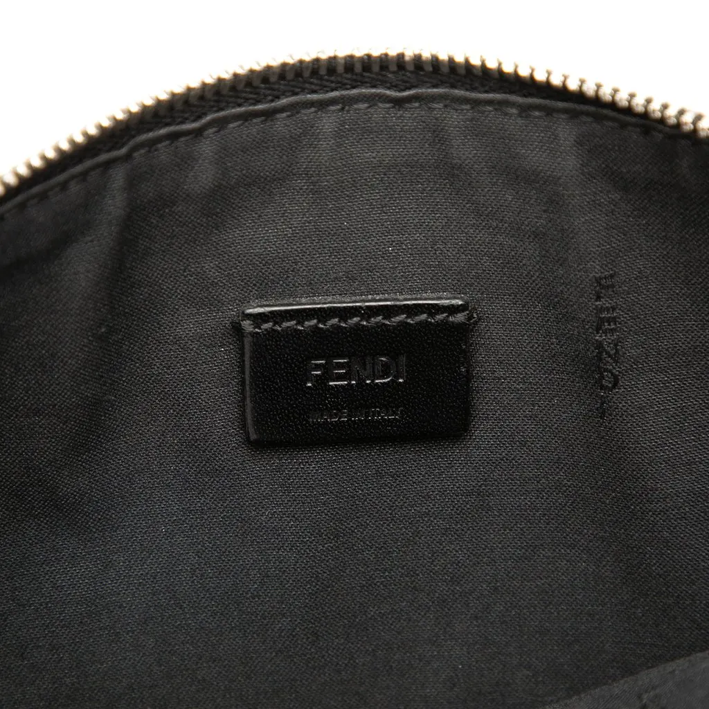 Fendi Leather Monster Zip Clutch Black Leather Very good - Box View