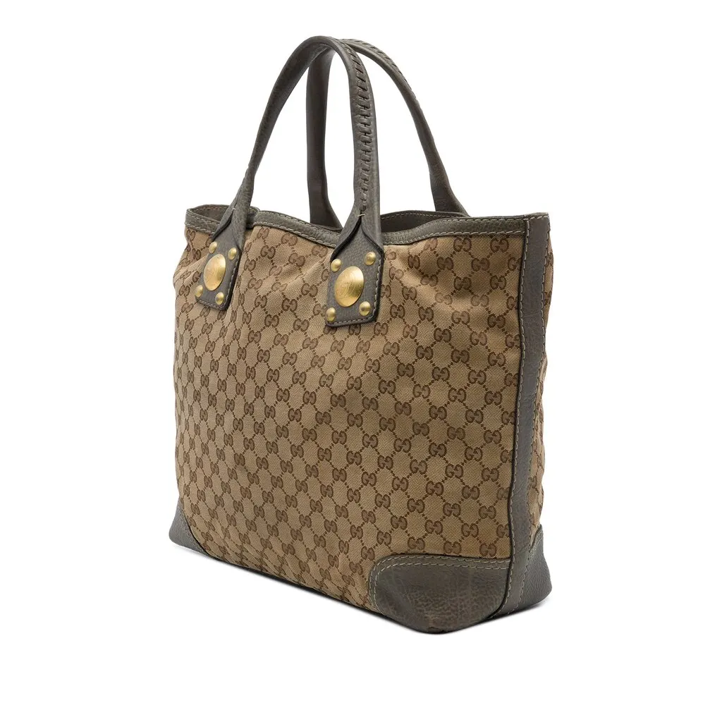Gucci GG Canvas Sunset Tote Beige Canvas Good - Back View