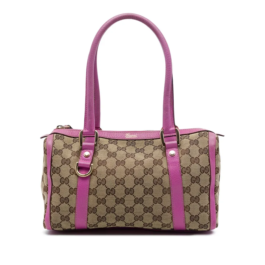 Gucci GG Canvas Abbey D Ring Boston Bag Beige Canvas Very good - Front View