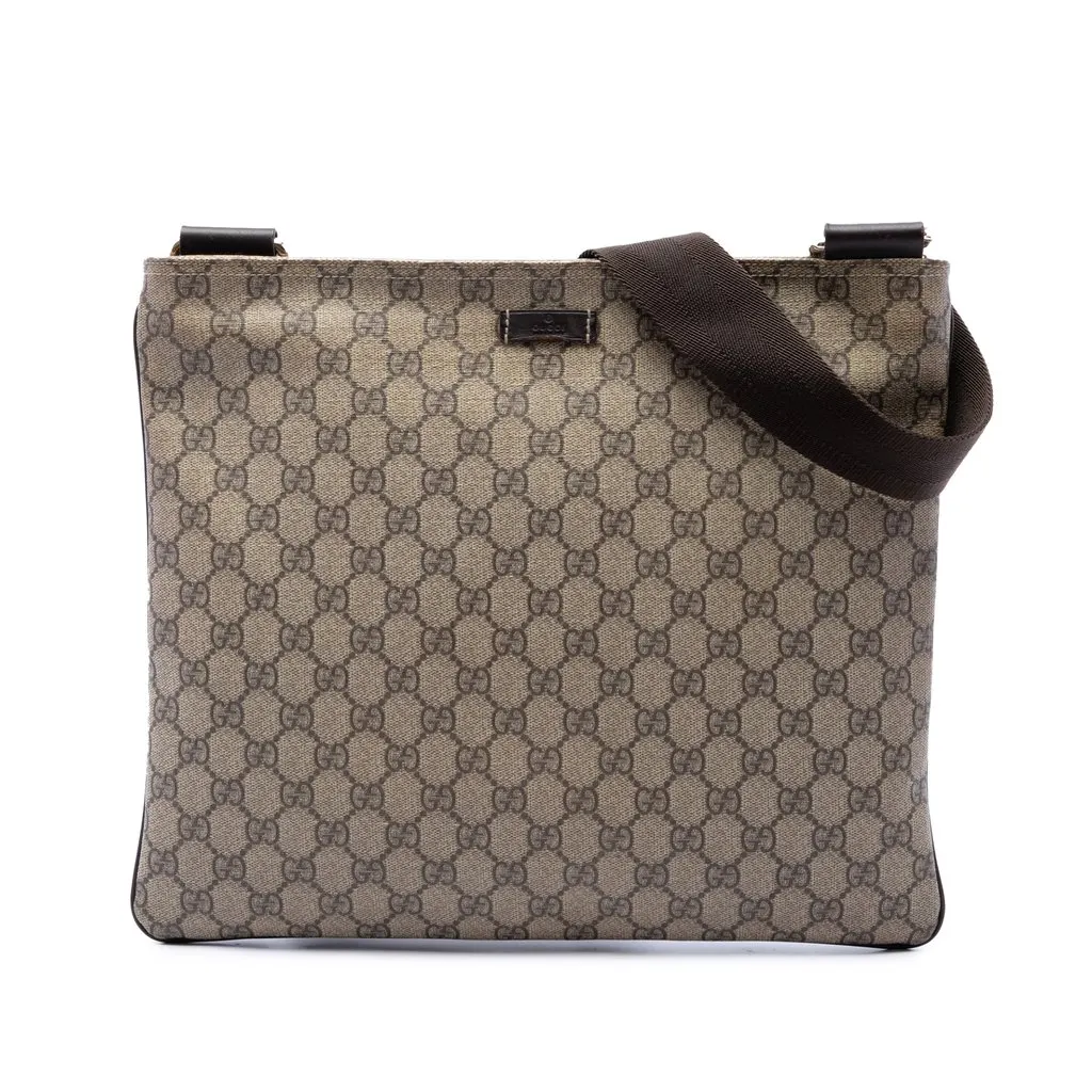 Gucci GG Supreme Crossbody Beige Canvas Good - Front View