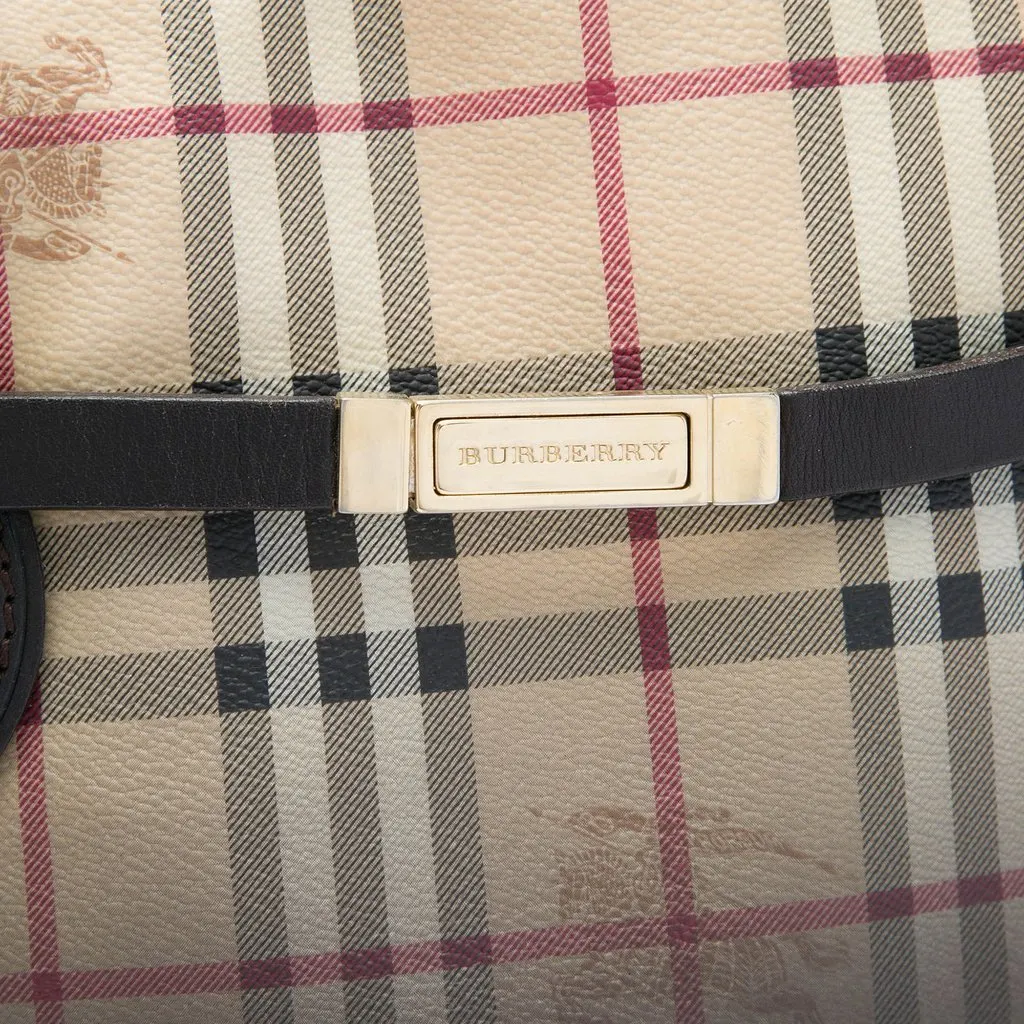 Burberry Haymarket Check Ombre Coated Canvas Liberton Satchel Beige Canvas Good - Box View