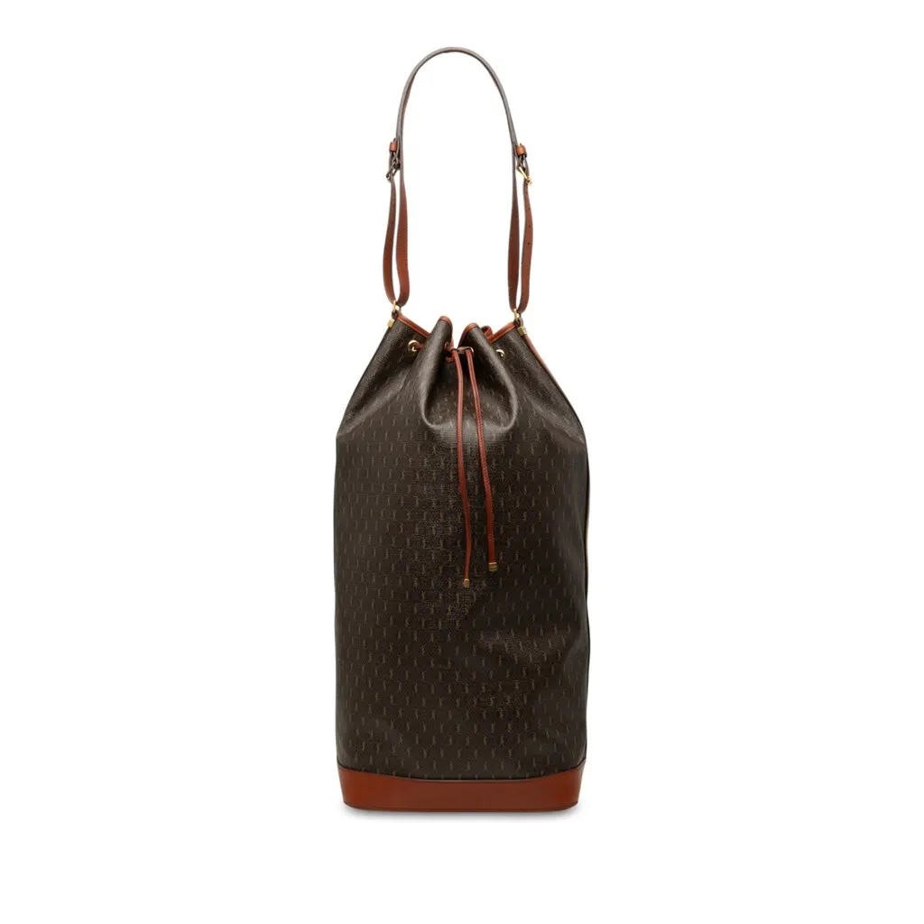 Saint Laurent Le Monogramme Coated Canvas Long Bucket Bag Brown Very good - Front View
