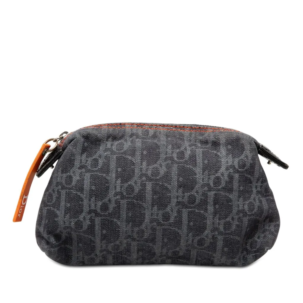 Dior Diorissimo Trotter Denim Flight Cosmetic Pouch Blue Good - Front View