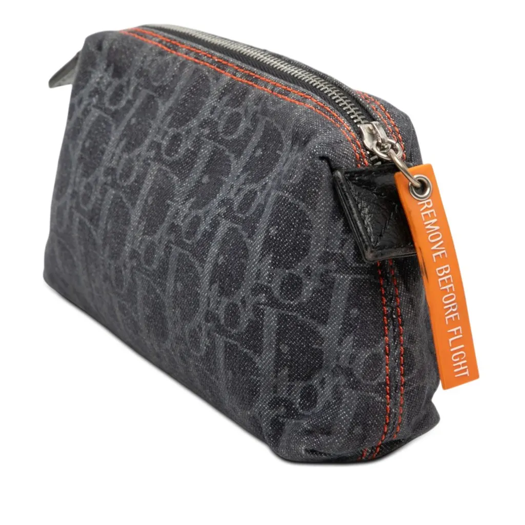 Dior Diorissimo Trotter Denim Flight Cosmetic Pouch Blue Good - Back View